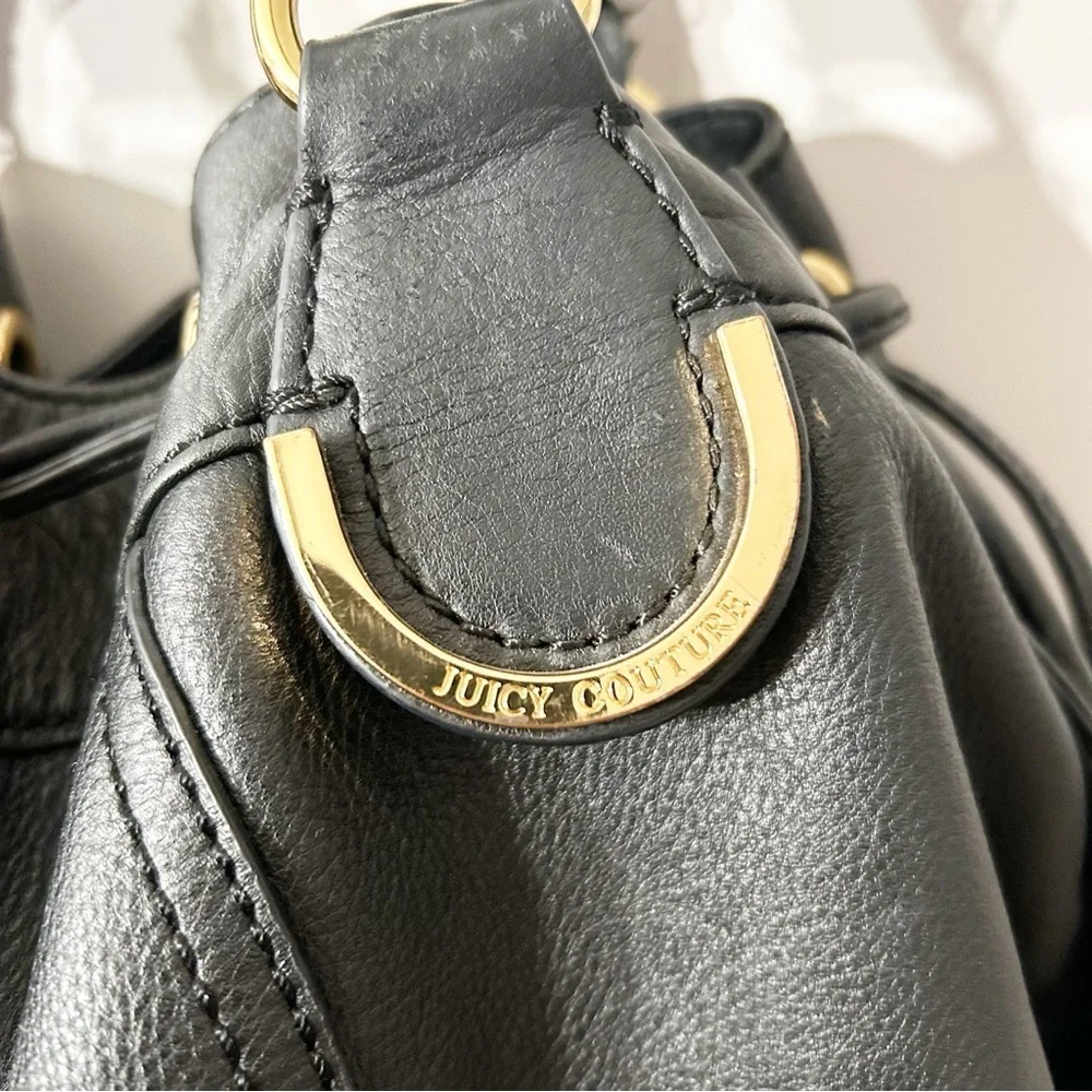 JUICY COUTURE Black Leather Sachel Handbag